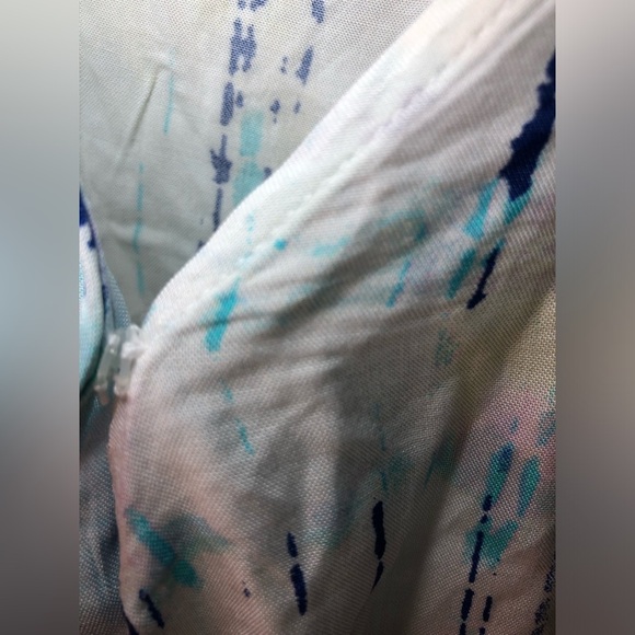 VENUS Blue and Purple Ruched Tie Blouse NWOT size 2 - Picture 7 of 13